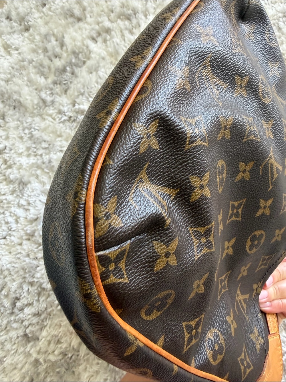 Louis Vuitton Monogram Crossbody in Brown & Tan Leather Trim - Picture 9 of 16